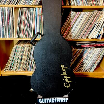 Epiphone 940-EDREAD Deluxe Acoustic Dreadnought / AJ Hardshell Case – Black & Gold 940-EDREAD Deluxe Acoustic Dreadnought / AJ Hardshell Case – Black & Gold - Black Vinyl image 1