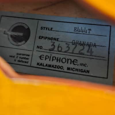 Vintage 1965 Epiphone (Kalamazoo) Granada E444T Thinline Archtop Electric Guitar - Sunburst with Gibson Case image 23