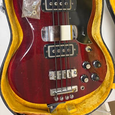 Framus Vintage Framus S-375 SG Bass Short-scale w/set-in neck. Early 1970’s - Cherry image 2