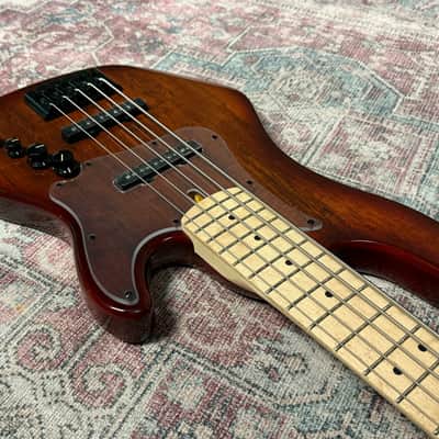 Cort GB-Fusion 5 String Bass Guitar in Antique Brown Burst w/Gigbag image 12