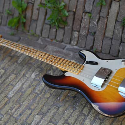 Fender Custom Shop 1958 Precision Bass® Relic® - Super Faded Aged Chocolate 3-Color Sunburst image 8