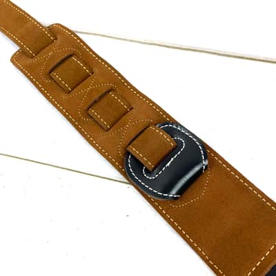 Walker and Williams C-22 Premium Black Signature Grain Leather 3" Wide Double Padded Guitar Strap For Acoustic, Electric, And Bass Guitars image 12
