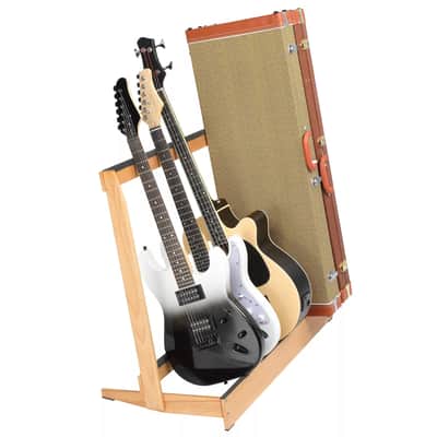 Hardwood Folding Guitar Case Stand | Multi-Guitar Rack for Acoustic, Electric, and Bass Hard Cases – Space-Saving for Home and Studio image 5