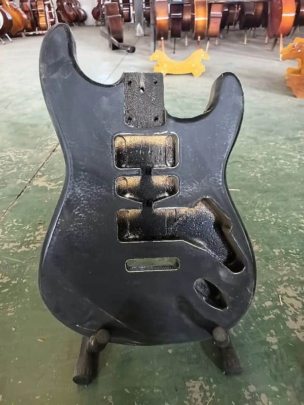 Black Poplar Wood Guitar Strat Style Body DIY Project image 1