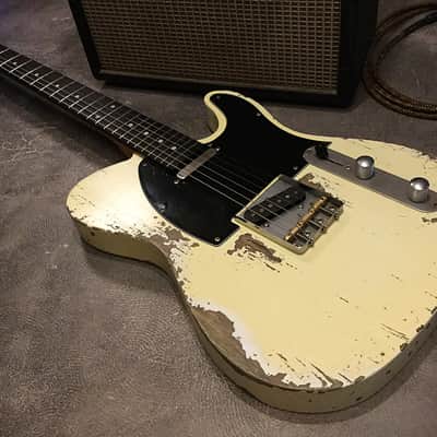 USA Relic Tele Style Electric Guitar Road Worn Cream Nitro by Nate's Relic Guitars image 5