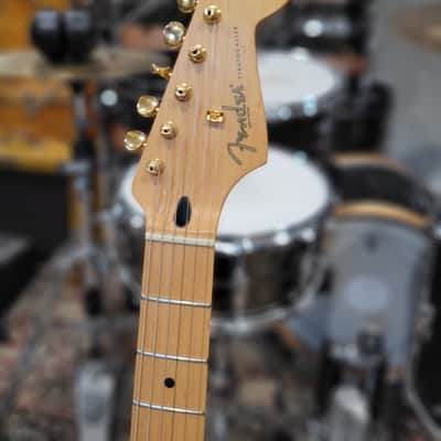 Fender Deluxe Series Stratocaster MIM w/ EMG Pick Ups - 2000s - Black/Gold W/ Gig Bag (C016-48) image 2