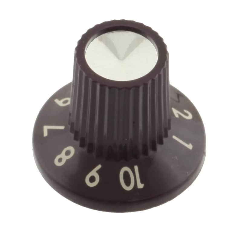 Fender 005-5757-000 Brown Knob with Chrome Insert image 1