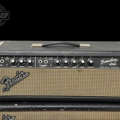 Vintage 1966 Fender Tremolux 35w Guitar Head w/ Matching 2x10 Cab TSU25640 image 3