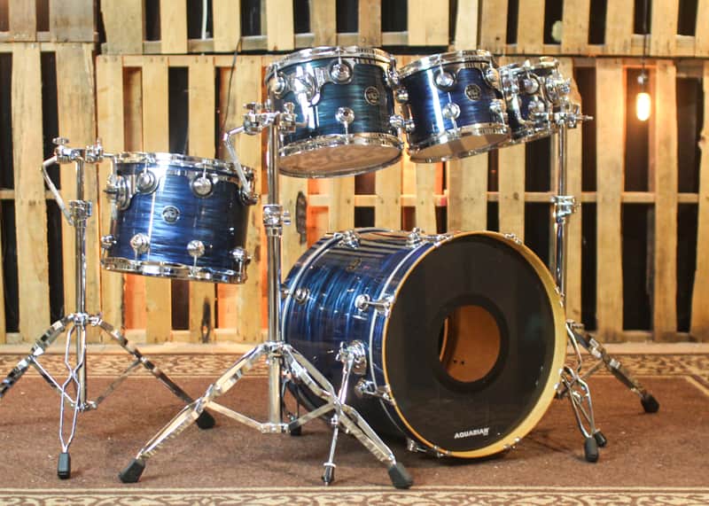 Used DW Collector's Maple Deep Blue Oyster Drum Set - 18x20,7x8,8x10,9x12,11x14 image 1