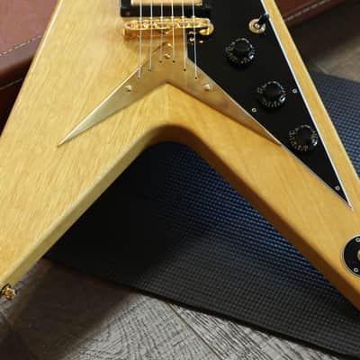 Minty! 2024 Gibson Custom Shop '58 Korina Flying V Reissue Electric Guitar Natural + COA OHSC image 6