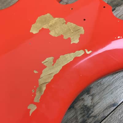 Made to Order - FRANCHIN Jupiter bass body PINO PALLADINO REPLICA Relic Aged Fiesta Red 100% Nitro Lacquer Alder Precision-Bass Style Made in Italy image 9