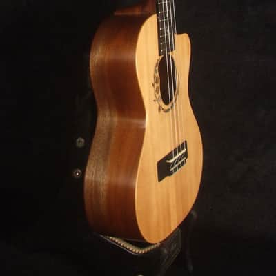 Handmade Tenor Ukulele, Solid Spalted Rosewood & Spruce, May Lily Floral Inlay, Soft-bag, Bruce Wei UCK17-2001-1 image 4