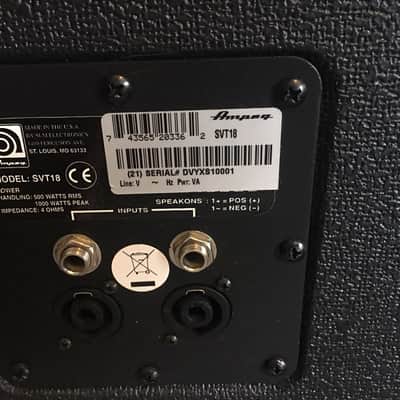 Ampeg SVT 18 SVT18 MIA USA 1000 Watt Peak 1x18" Bass Speaker Cabinet image 3