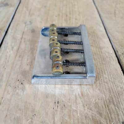 Unbranded Bass Bridge 1980s Brass Saddles Brass over Chrome Base 4 String image 5