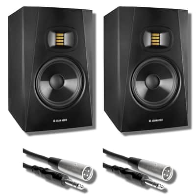 Adam Audio T8V Studio Monitor (Pair) with Professional Grade Balanced 1/4" to XLR Cables and StreamEye Polishing Cloth image 1
