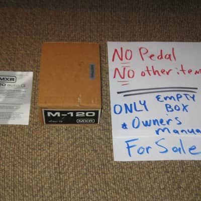 used MXR EMPTY Box and original Owner's Manual ONLY for Auto Q M120 pedal (NO pedal / NO other paperwork) late 1990s / early 2000s - BOX: brown cardboard // Owner's Manual: gloss quality paper image 2