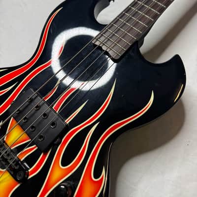 Brownsville New York Bat Electric Bass Guitar 2000s - Hot Rod Flame Graphic image 6