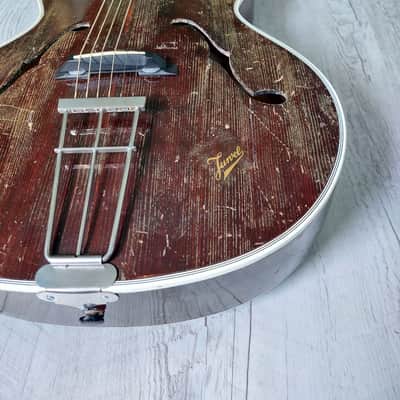 Juwel Vintage Archtop Guitar From 1950 Walnut Brown image 4