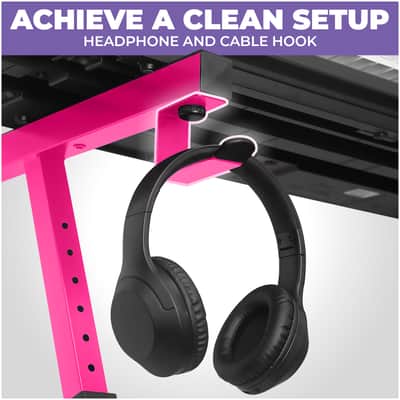 Liquid Stands Piano Keyboard Stand w/ Wheels - Z Style Adjustable and Portable Heavy Duty Music Stand (Pink) image 5