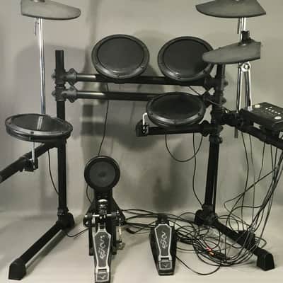 7-Piece Full Electronic Drum Kit Model E-ED001 2010 Black Rack + Cymbals Pedals Cables AC Adapter + Bonus Drum Stool image 15