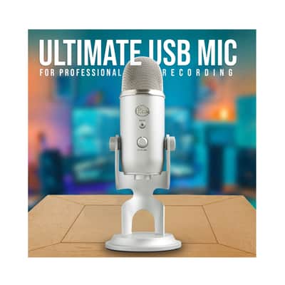 Blue Microphone Yeti USB Mic (Silver) with Knox Gear Headphones Bundle image 9
