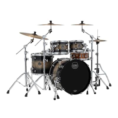 Mapex Saturn VI Rock 4pc Drum Set 22/10/12/16 Black Ink Burst image 1