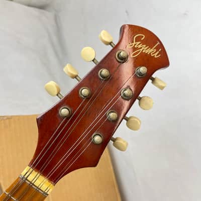Vintage 1966 Suzuki Japan Neapolitan Bowl Back Model 223 Mandolin and Box image 2