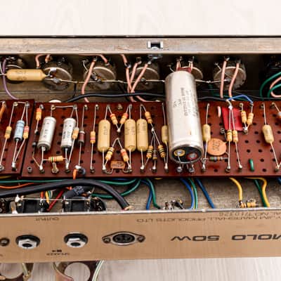 1967 Marshall JMP 1987T Tremolo 50 Plexi Panel 4x10 Vintage Tube Amp w/ Celestion 7442, Ftsw image 20