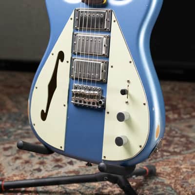 Nash Wayfarer Semi-Hollow Electric Guitar - Ice Blue Metallic with Hardshell Case image 4