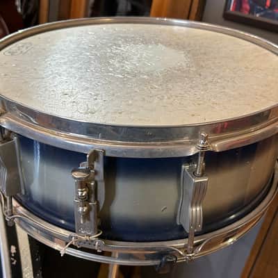 Ludwig 1965 Vintage Chicago Pioneer Blue/Grey Duco 3-Piece Drum Set w/ one stand( Snare), One Pedal (Speed Master), One Tom Bracket, & Faux Leather Snare Case image 7
