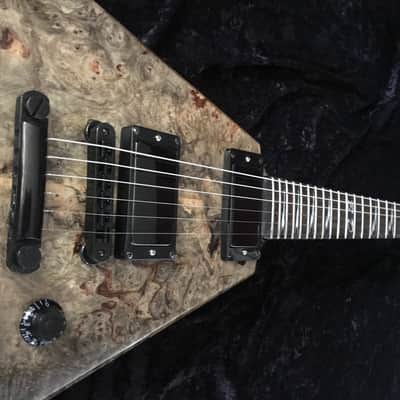 Flying V Custom Shop (Used)  Buckeye Burl Top Handcrafted Black Diamond USA image 6
