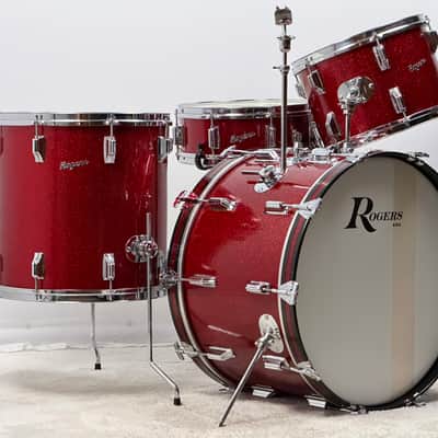 Rogers 22/13/16/5x14" VIDEO 60's Dayton-Era Holiday "Cozy Cole" Drum Set - Red Sparkle imagen 2