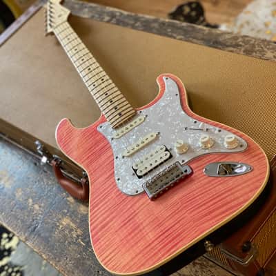 Fender Japanese Ltd Edition 'AST-FMT' Aerodyne Stratocaster 2016 Transparent Pink Maple Flametop w/ Hardcase image 1