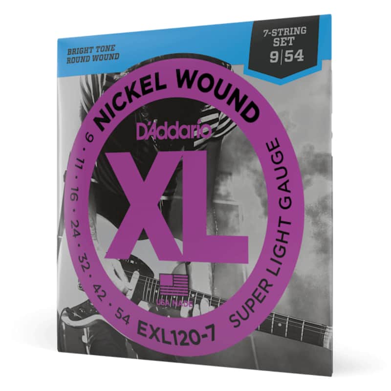 D’Addario 09-54 Super Light 7-String Electric Guitar Strings image 1