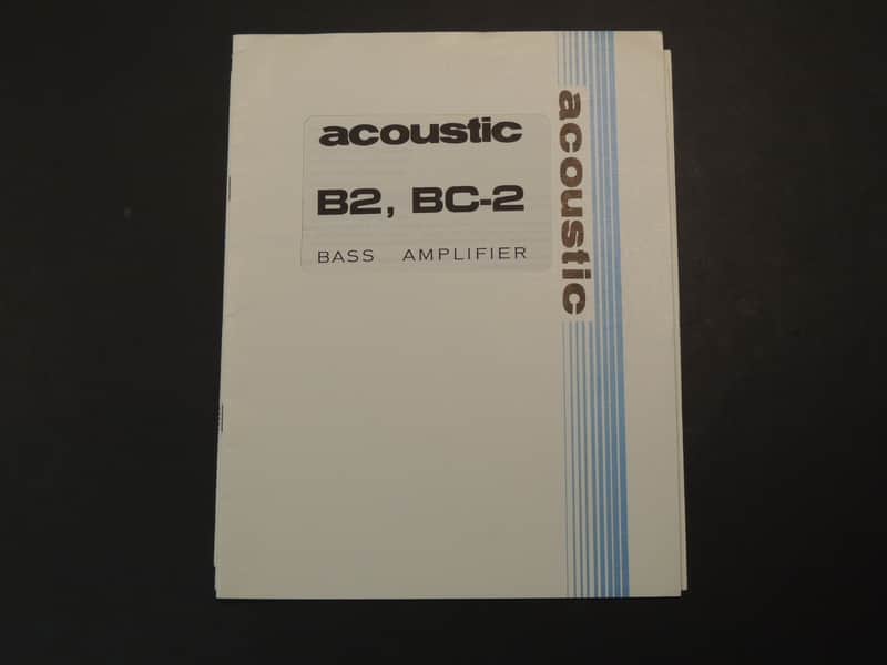 Acoustic BS, BC-2 Owner's Manual [Three Wave Music] image 1