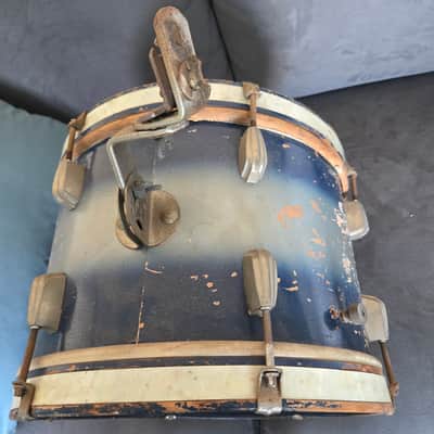 1938-1940 Slingerland Radio King 5-Piece Trap Set – 29" Bass – Original Blue & Silver Duco – Complete w/ Epic Pedal image 13
