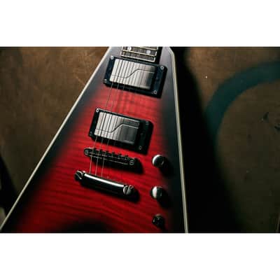 Epiphone Dave Mustaine Signature Flying V Prophecy Guitar w/ Fishman Fluence Pickups - Aged Dark Red Burst image 7