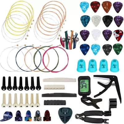 65-Piece Guitar Accessory Kit – Strings, Picks, Capo, Tuner, Winder & More image 1
