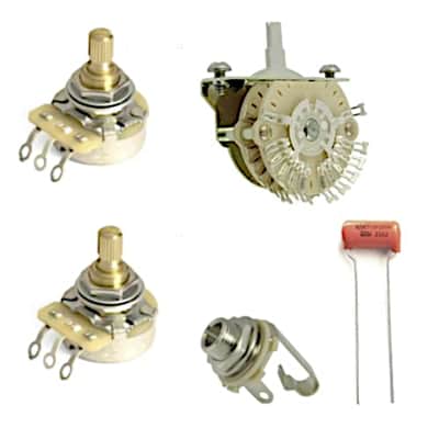 Guitar Electronics Kit w/ 5-Way Super Switch  &  CTS Pro 500K Audio Pots