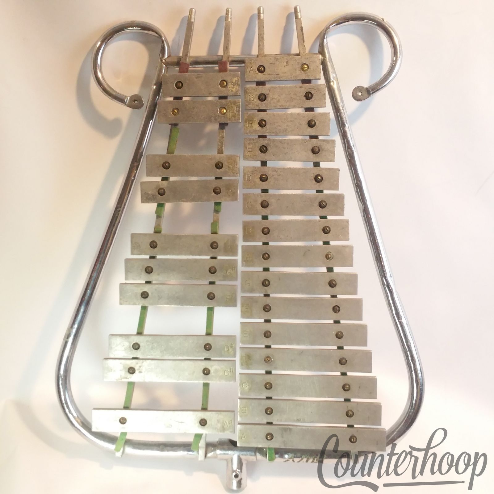 Leedy Glockenspiel 2-Octave Lyra Metal Bells Xylophone Vintage 30s Elkhart USA* — main photograph