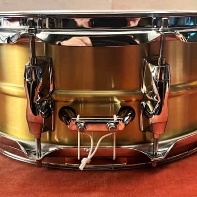 Yamaha RRS-1455 Recording Custom 5.5x14" Brass Snare Drum 2016 - Present - Brass/Chrome image 5