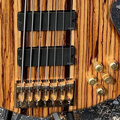 Conklin Faught Custom Sidewinder 7-String Bass 1997 fabulous Zebrawood Special Order an insane bass. image 9