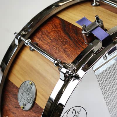 HHG Drums 14x6.5 Mesquite And Cherry Stave Snare Drum, Satin Oil image 2