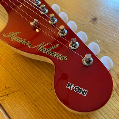 K-ON! Japan Original Brand Azusa Nakano Mustang Old Candy Apple Red w/ Matching Headstock image 12