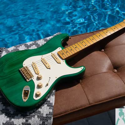1993 Fender ST57G-65 '57 Stratocaster Reissue - Translucent Green w Gold Hardware - Made in Japan (FujiGen) Pro Set Up w Perfect Frets/Action/Intonation! image 10