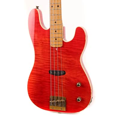 1980 Charvel Bass Flame Maple Body Trans Red image 5
