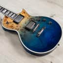 ESP E-II Eclipse Guitar w/ Case, Buckeye Burl Top, Ebony, Blue Natural Fade
