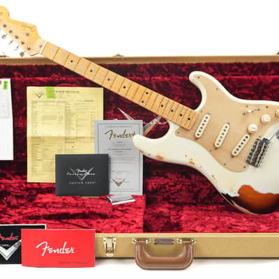 Fender Custom Shop 1955 Stratocaster Desert Tan over Sunburst Heavy Relic 2017 image 3