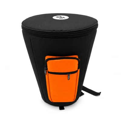 Zaza Percussion Djembe Drum Bag – Padded African Drum Carry Case with Backpack Straps-Blue Pocket – 10" x 20" x 9 image 2
