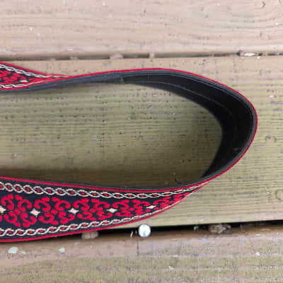 Vintage 1960's Bobby Lee "No-Scratch" Guitar Strap! Cool Bohemian Pattern, Metal Buckle! image 4